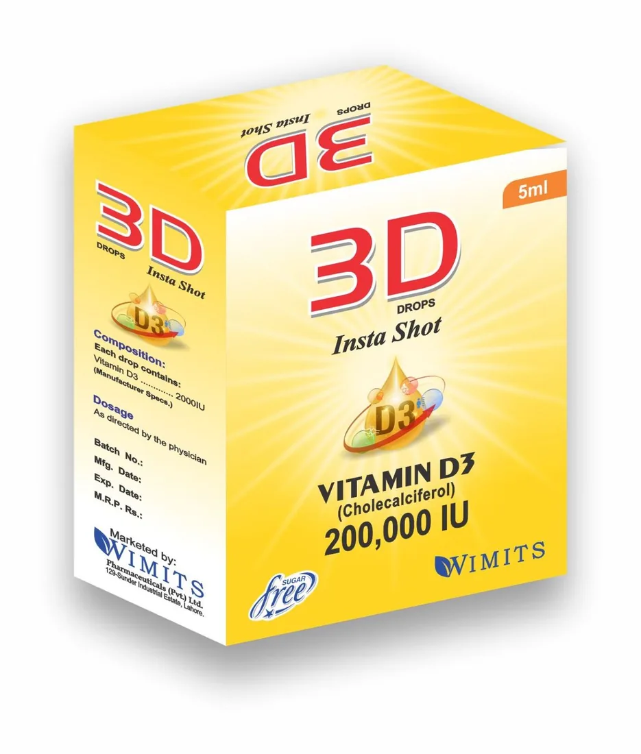 3d Insta Shot Drops (Vitamin D3 Cholrcalciferol) strip pack – WIMITS Pharmaceuticals