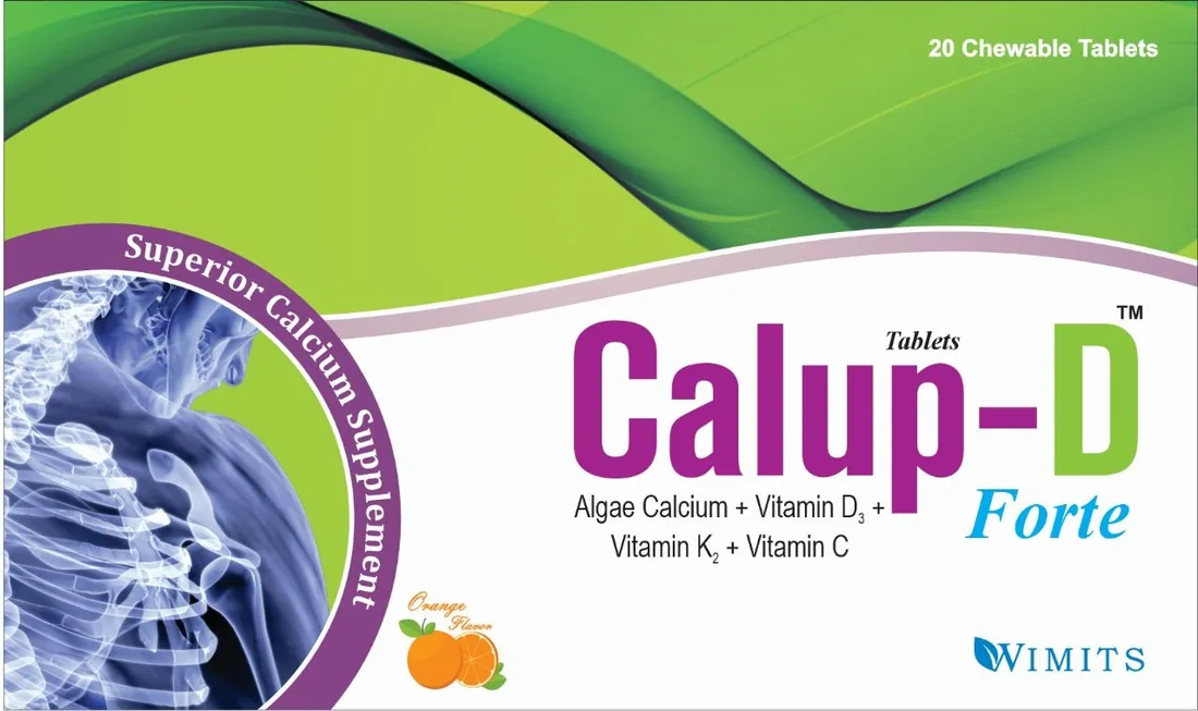 Calup-D Forte Tab (Chewable) (Calcium (Red Algae)) strip pack – WIMITS Pharmaceuticals