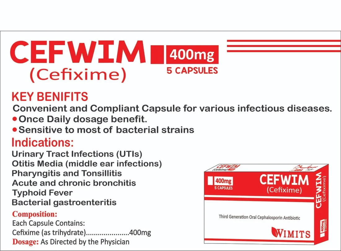 Cefwim 400mg Capsule (Cefixime) box pack – WIMITS Pharmaceuticals