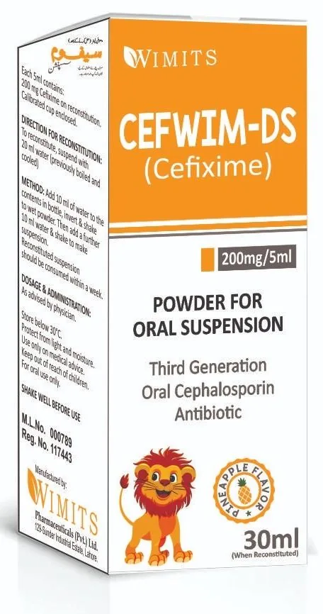 Cefwim Ds 200mg/5ml Suspension (Cefixime) strip pack – WIMITS Pharmaceuticals