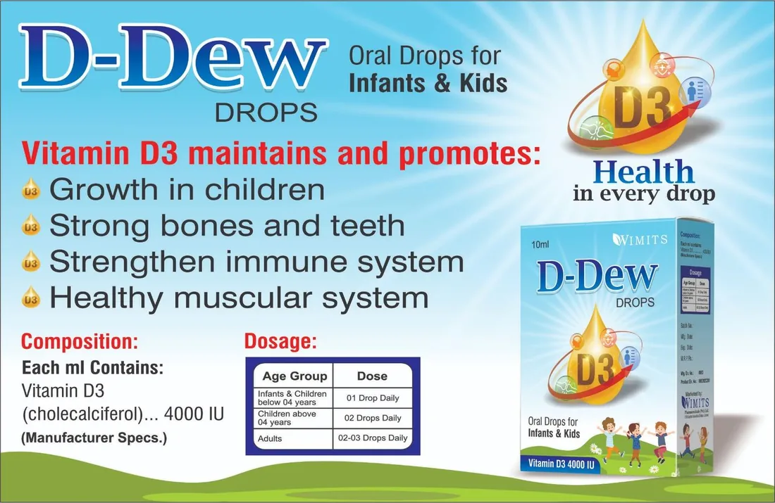 D-Dew Drops (Vitamin D) box pack – WIMITS Pharmaceuticals