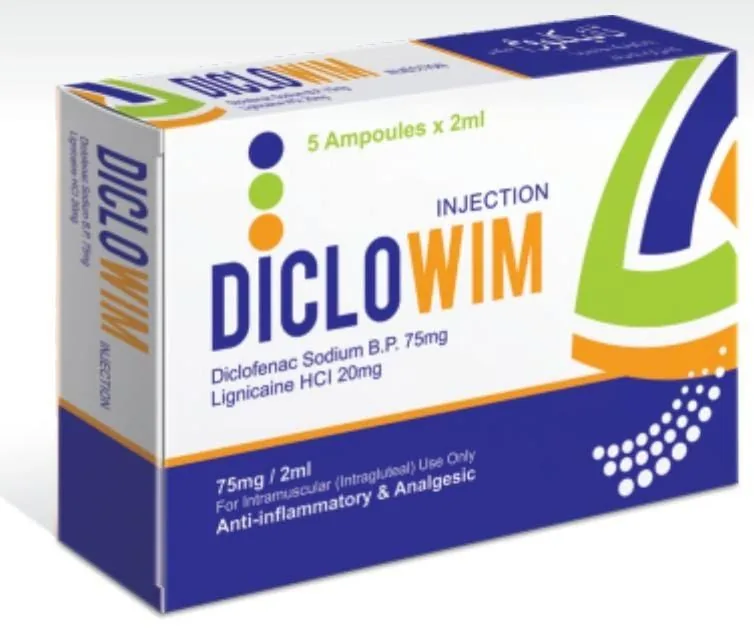 Diclowim Injection (Diclofenac Sodium 75mg + Lignocaine HCl ) – Wimits Pharmaceuticals