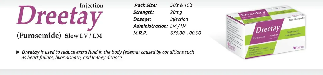 Dreetay Injection (Furosemide) detail image – Wimits Pharmaceuticals