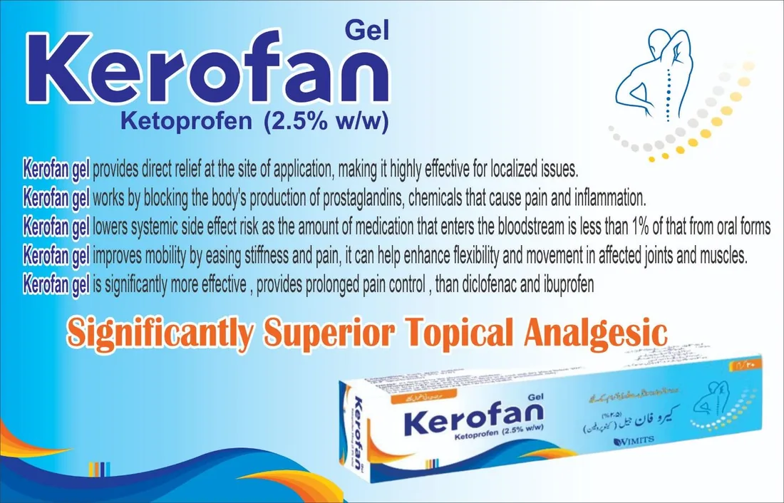 Kerofan Gel (ketoprofen) box pack – WIMITS Pharmaceuticals