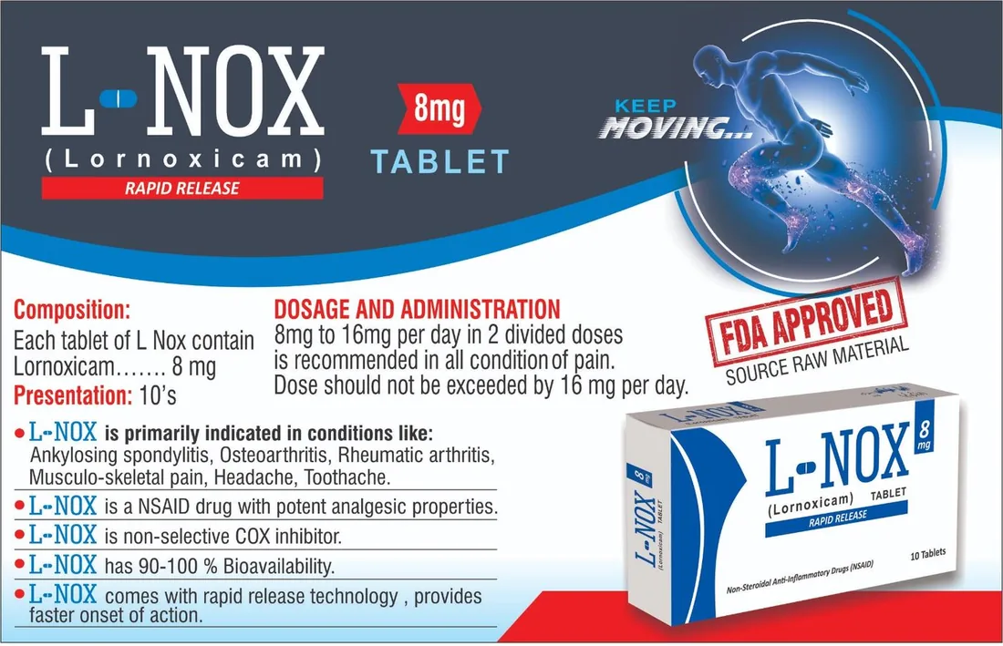 L-Nox Tablet (Loronoxicam) box pack – WIMITS Pharmaceuticals