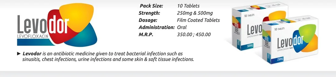 Levodor Tablet (Levofloxacin.....................250 mg / 500 mg) detail image – Wimits Pharmaceuticals