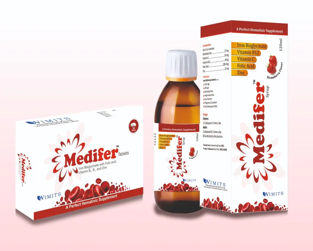 Medifer Syrup (Iron Bisglycinate) strip pack – WIMITS Pharmaceuticals