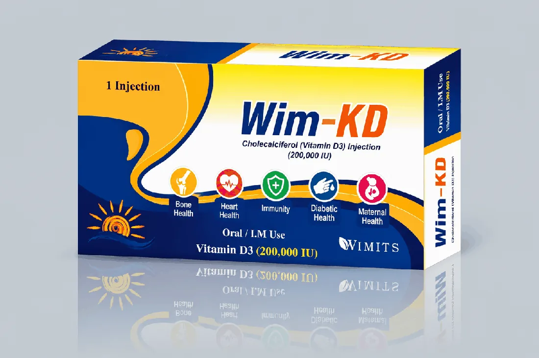 Wim-Kd Injection (Vitamin D3 Cholrcalciferol) box pack – WIMITS Pharmaceuticals