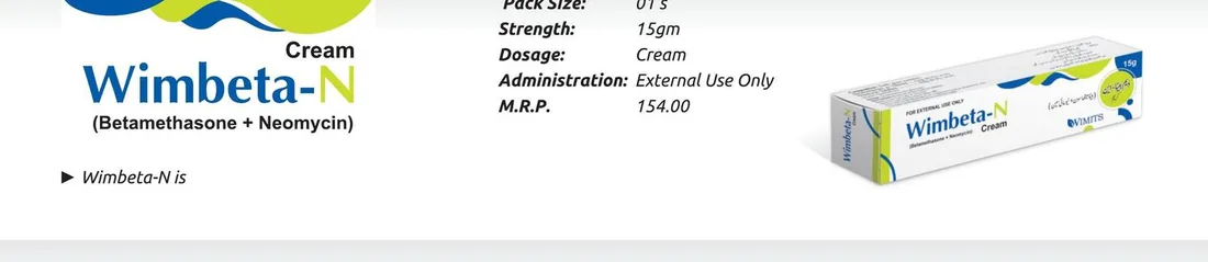 Wimbeta-N Cream (Betamethasone + Neomycin) detail image – Wimits Pharmaceuticals