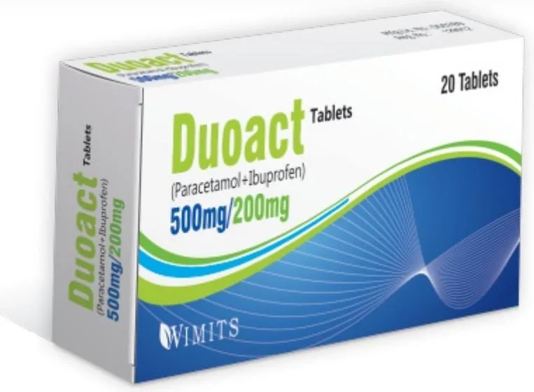 Duoact Tablet (Paracetamol 500mg + Ibuprofen 200mg) – Wimits Pharmaceuticals