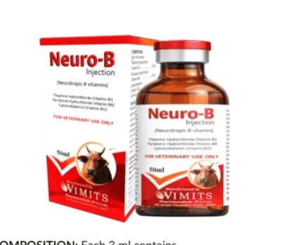 NEURO-B Injection-Each 3ml contains: Thiamine Hydrochloride (Vitamin B1)....100mg    Pyridoxine Hydrochloride (Vitamin B6)....100mg   Cyanocobalamin (Vitamin B12)....500mcg  (Wimits Specification) – Wimits Pharmaceuticals