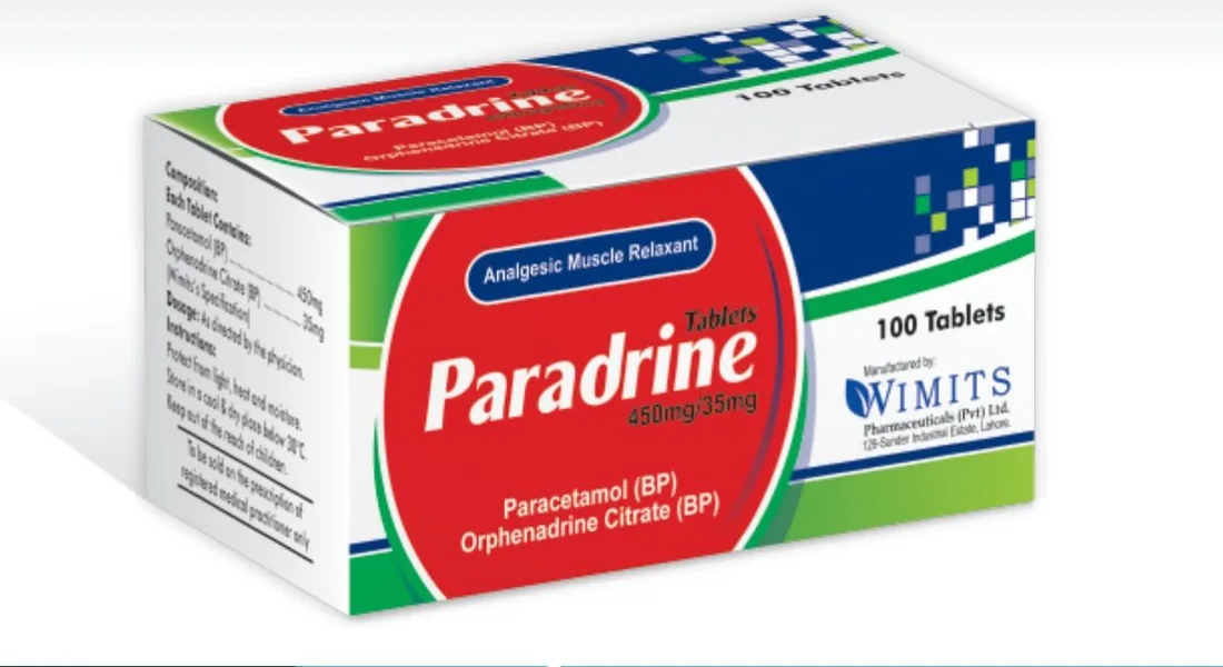 Paradrine Tablet (Paracetamol + Orphenadrine Citrate ) – Wimits Pharmaceuticals