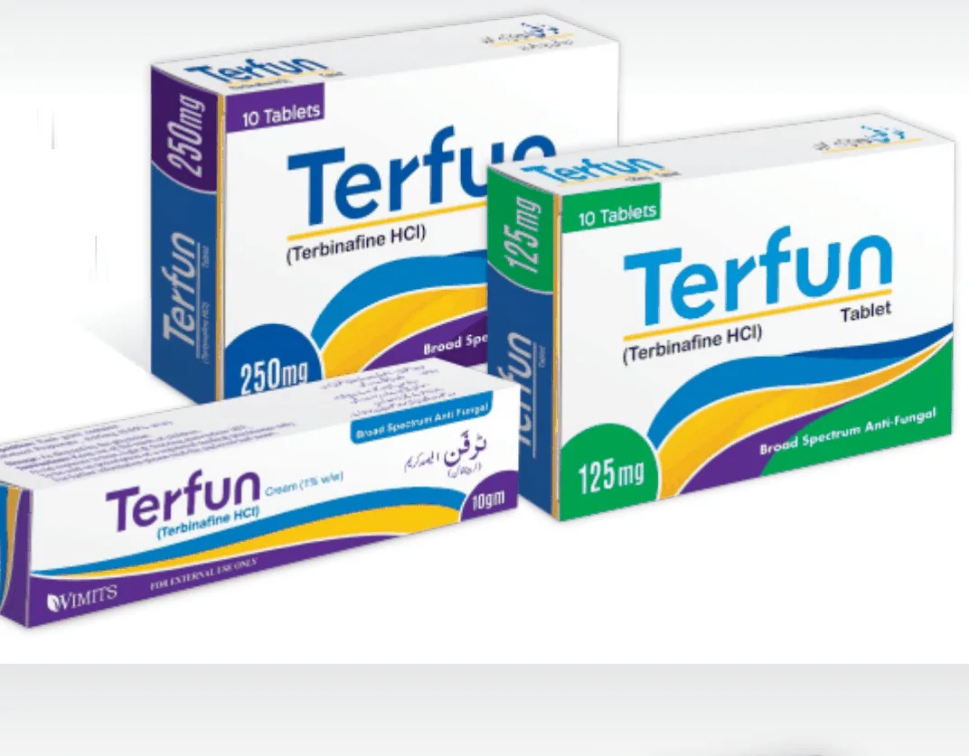 Terfun (Terbinafine HCl) (Terbinafine HCl 125mg/250mg Tablet / 1% w/w Cream) – Wimits Pharmaceuticals