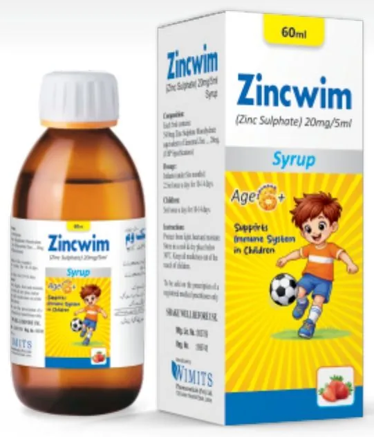 Zincwim Syrup (Zinc Sulphate.....................20 mg/5 ml) – Wimits Pharmaceuticals